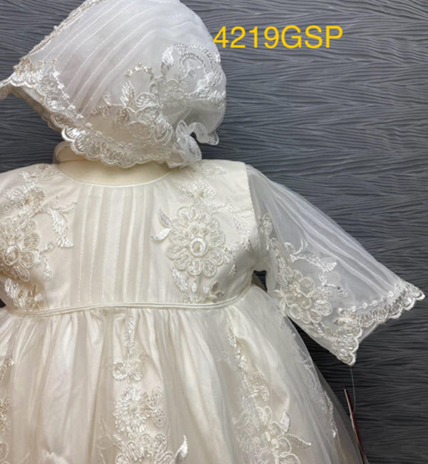 4219 SP Girls’ Silk Christening Gown