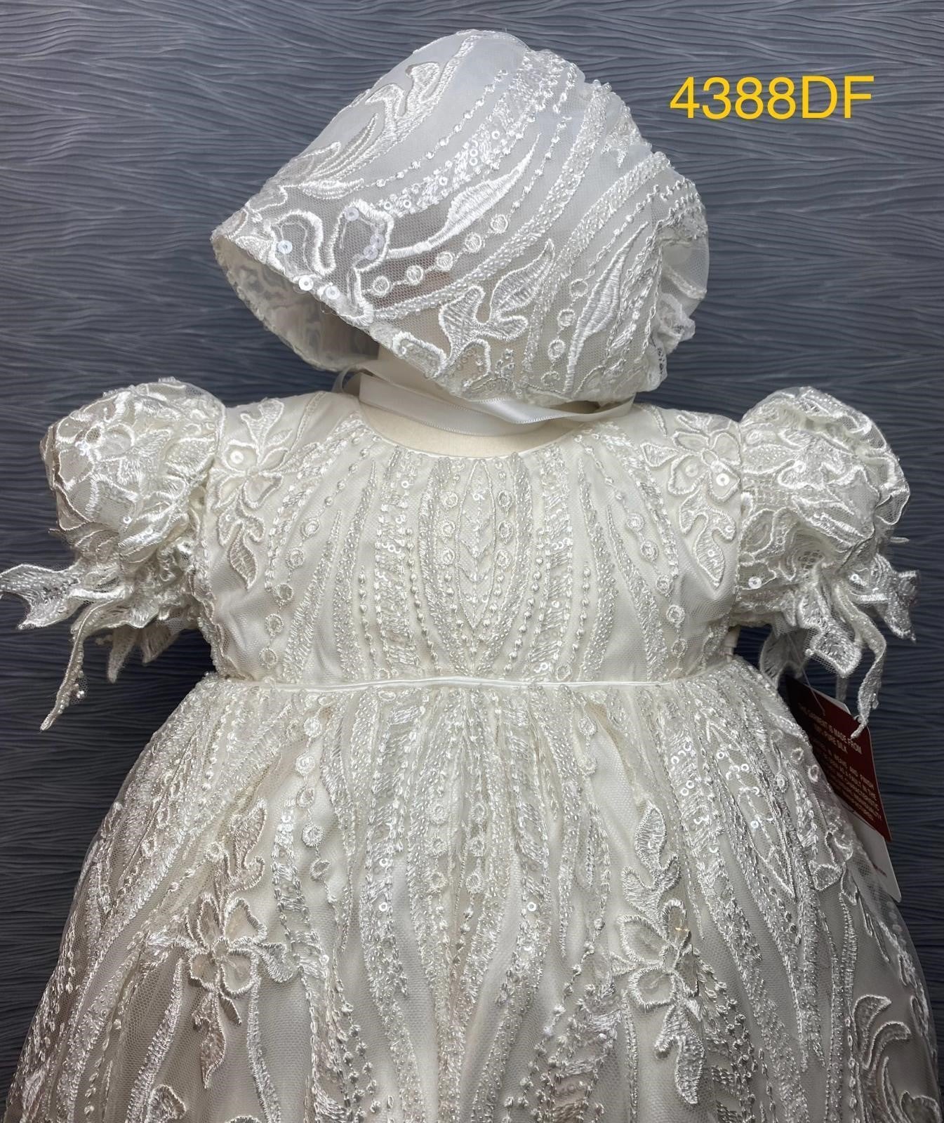 4388 DF Girls’ Silk and Lace Christening Dress