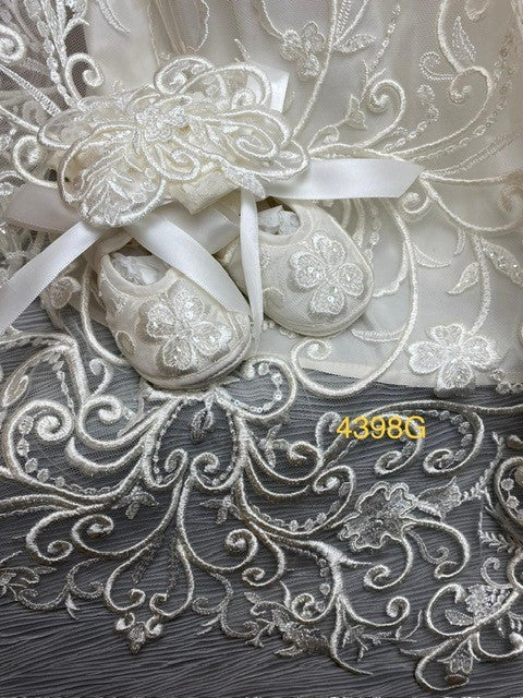 4398 G Ivory Silk and Lace Christening Gown