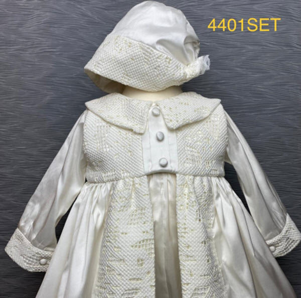 4401 Boys Christening Romper and Cape Set