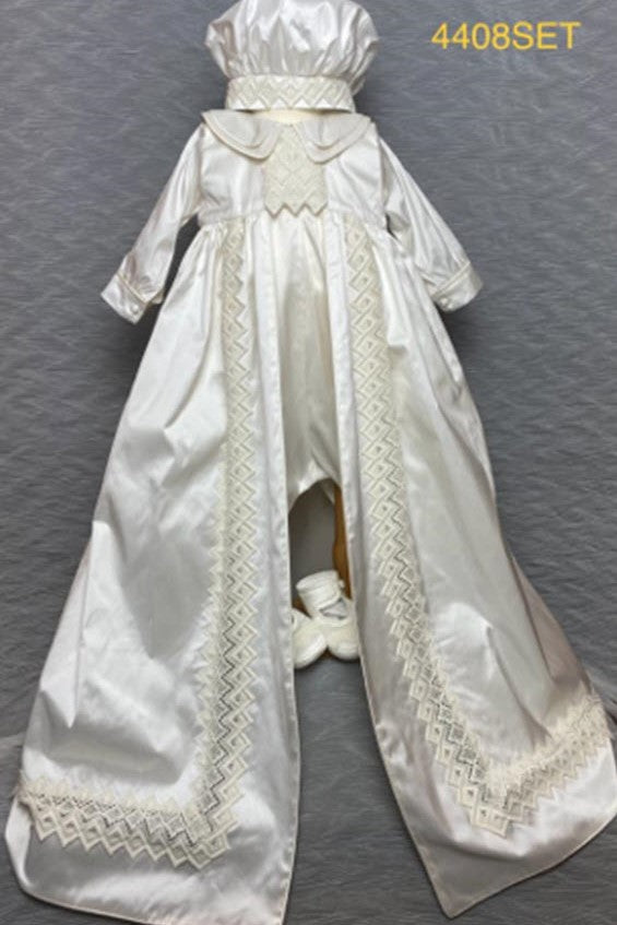 4408 Boys Christening Romper and Cape Set – Little Angels Couture