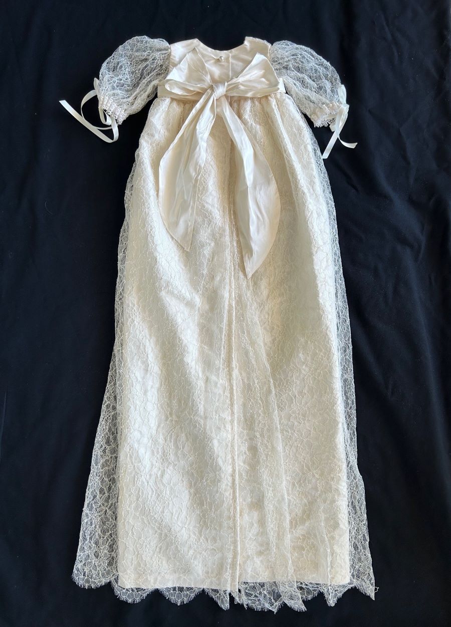 4815 Ivory Fine French Lace Christening Gown