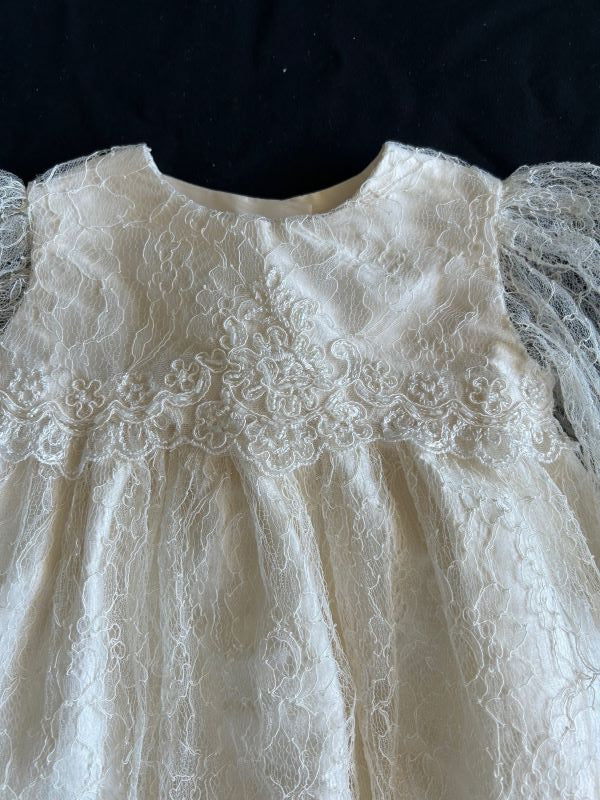 4815 Ivory Fine French Lace Christening Gown