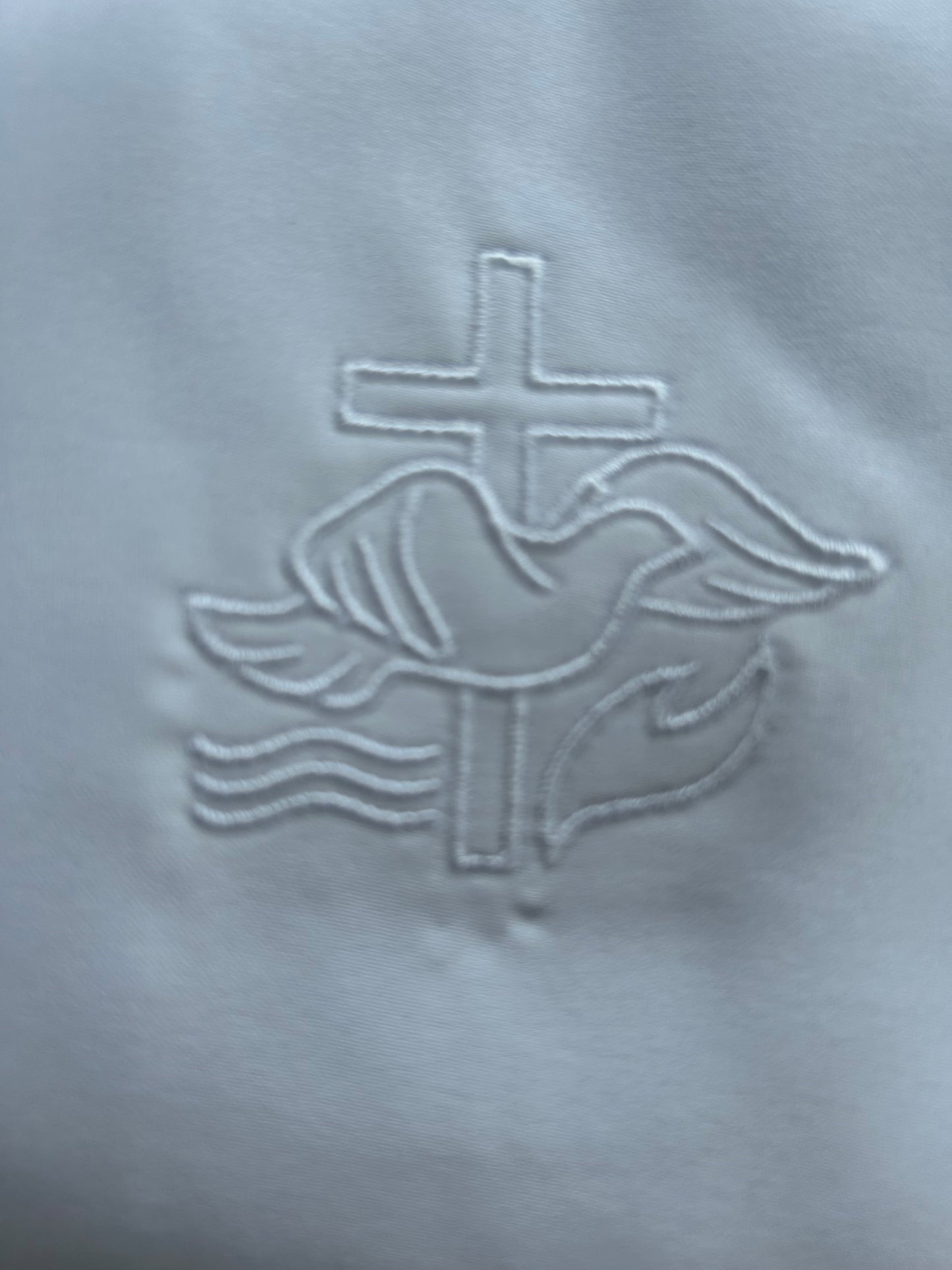 Baptism Stole with Dove Cross Water and Flame