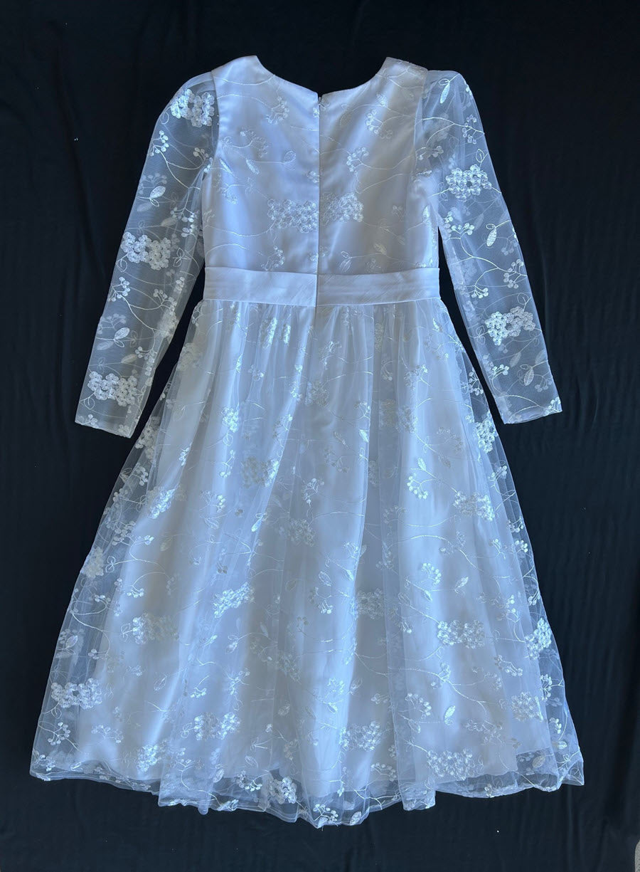 560 Embroidered net lace First Communion or Flower Girl Dress