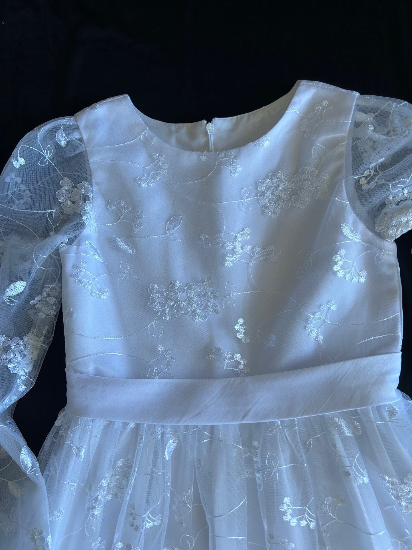 560 Embroidered net lace First Communion or Flower Girl Dress