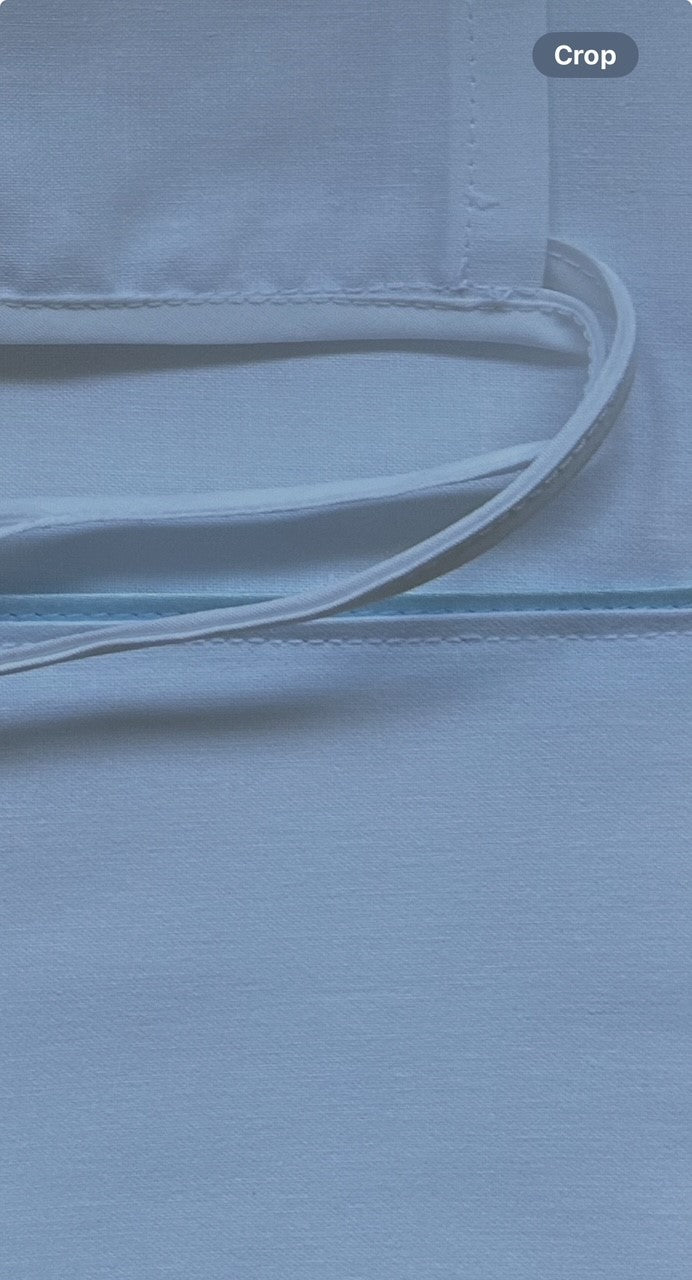 Oil Set with Bonnet and Cot Size sheet - Blue Piping
