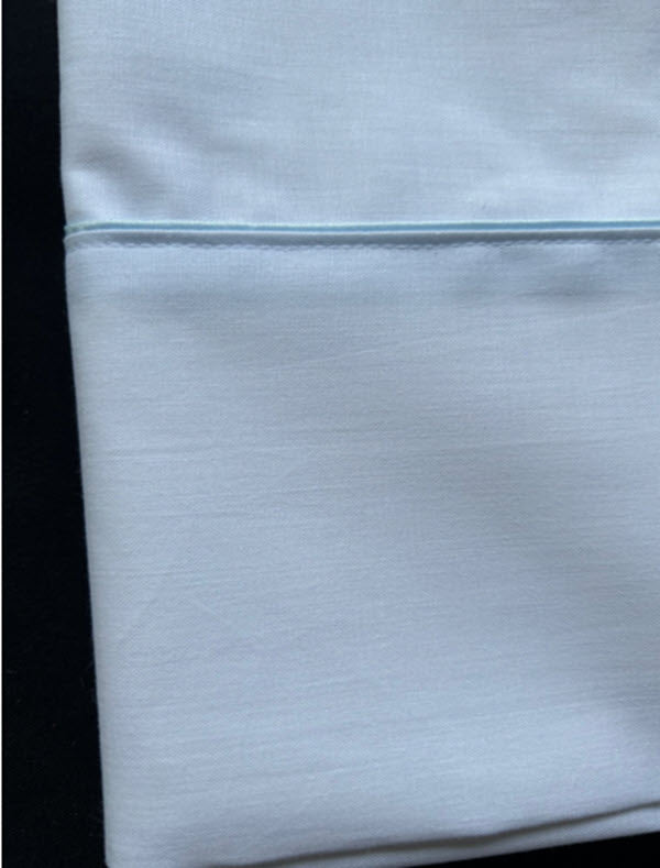 Oil Set with Bonnet and Cot Size sheet - Blue Piping