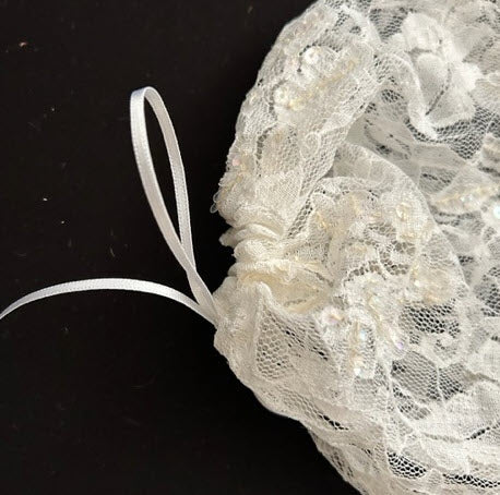 White lace Christening Bonnet