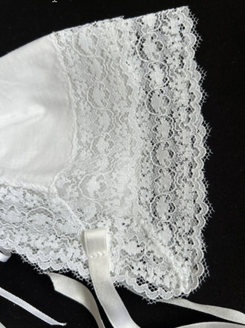 Hanky Bonnet with wide lace edge