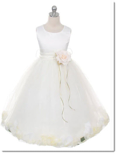 160 C Sequin Top Petal Flower Girl Dress