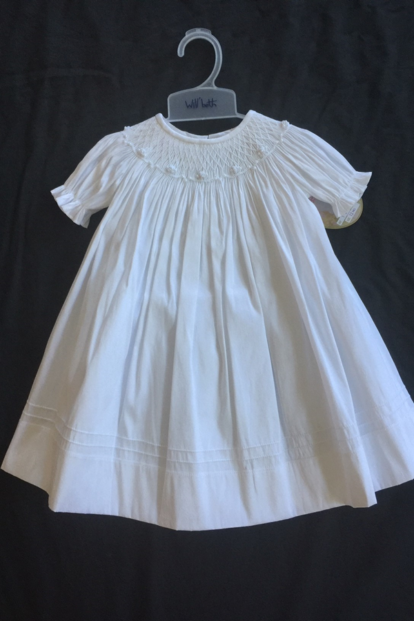 Baby girl 2025 white smocked dress