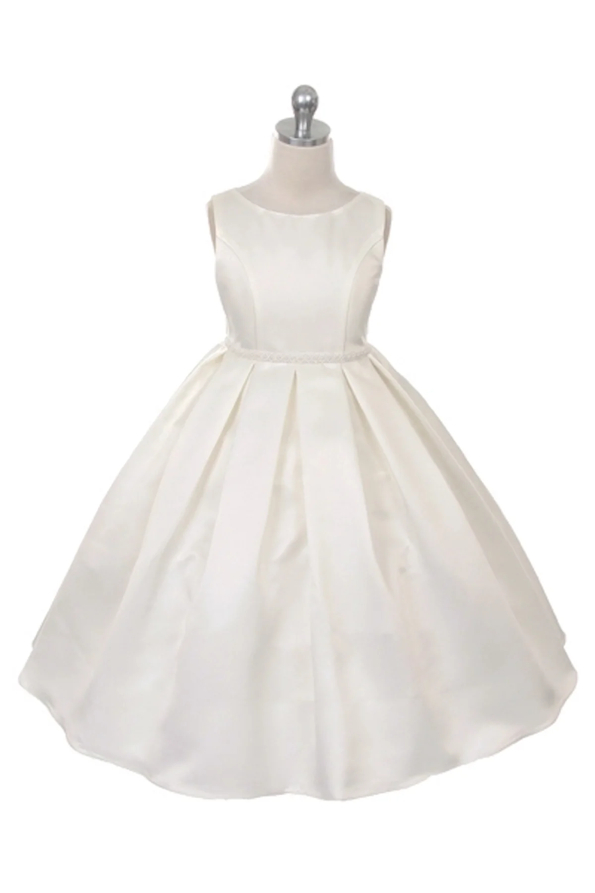 235 satin dress with classic box pleated skirt