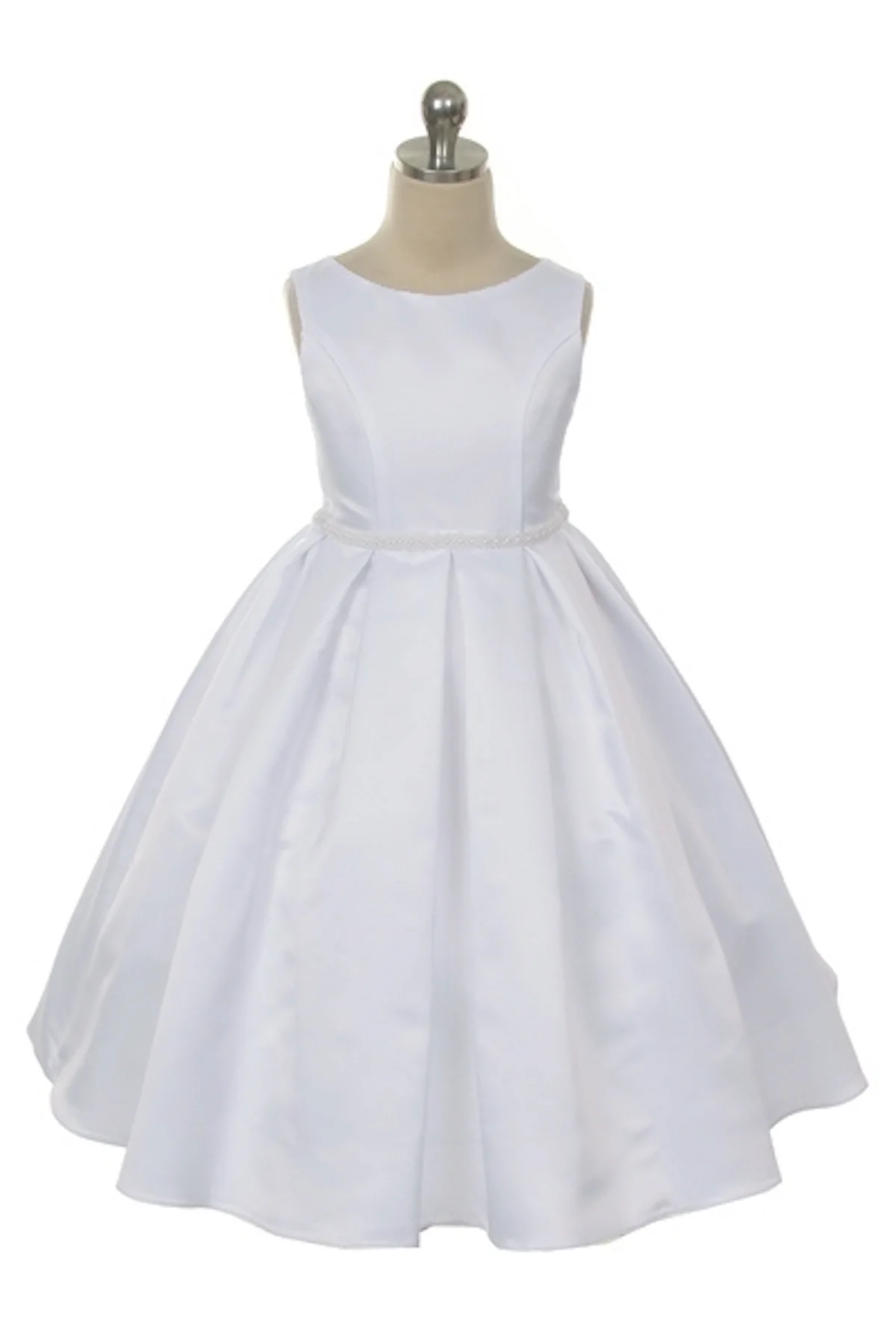 235 satin dress with classic box pleated skirt