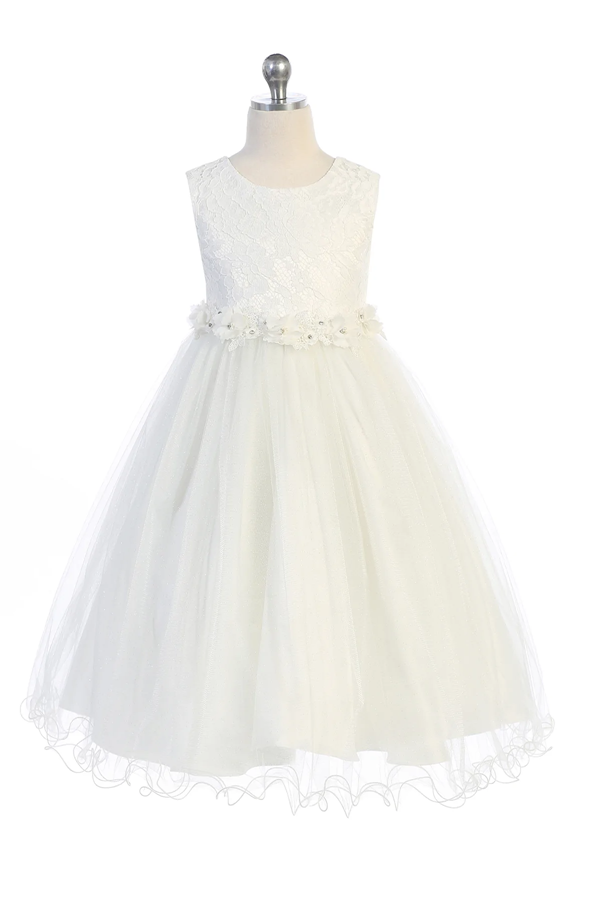 468 lace glitter tulle dress