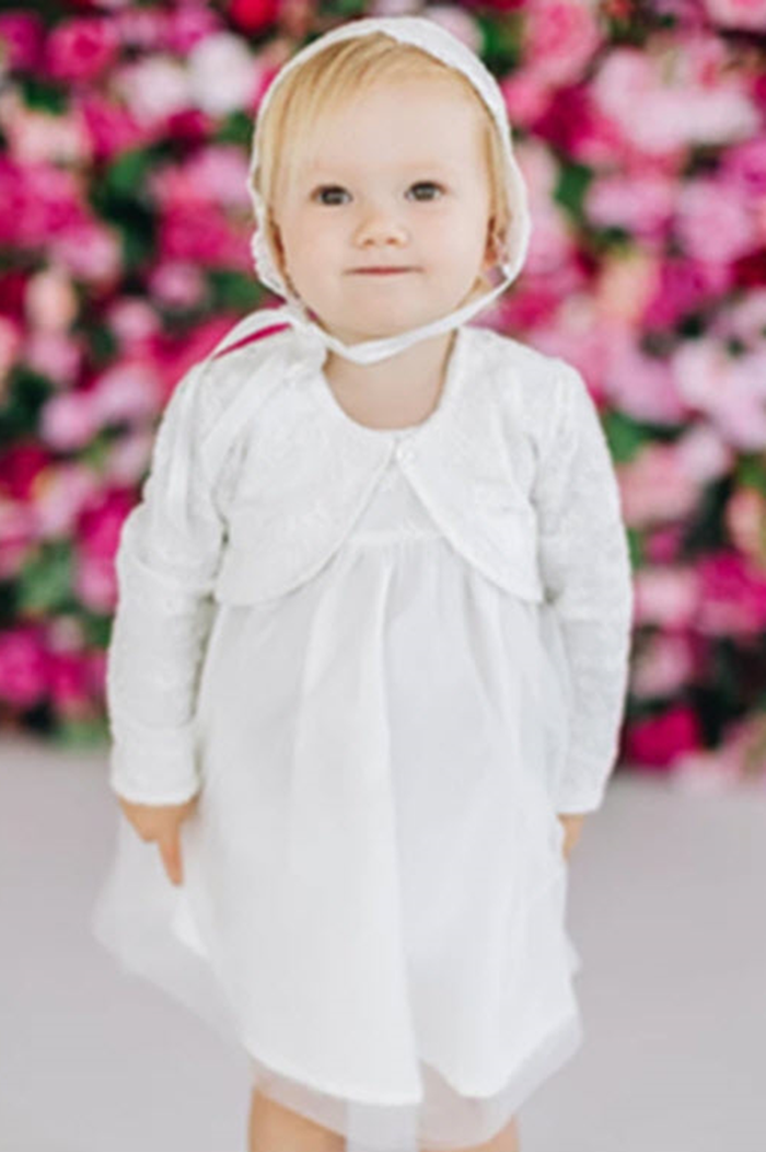 connie christening dress & cardigan set