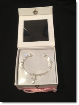 Silverplate Cuff W/Cross charm - Little Angels Couture - 1