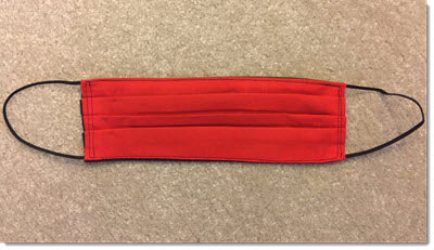 Red and Black Pleated Reversible Face Mask