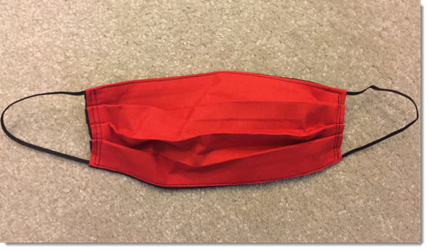 Red and Black Pleated Reversible Face Mask