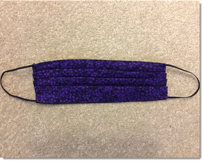 Black with Purple Dots Pleated Reversible Face Mask