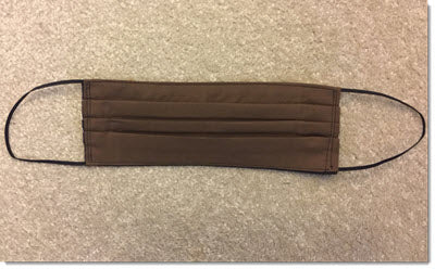Brown and Black Pleated Reversible Face Mask