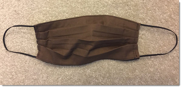 Brown and Black Pleated Reversible Face Mask