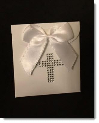 Diamante Cross with Bow Sachetto