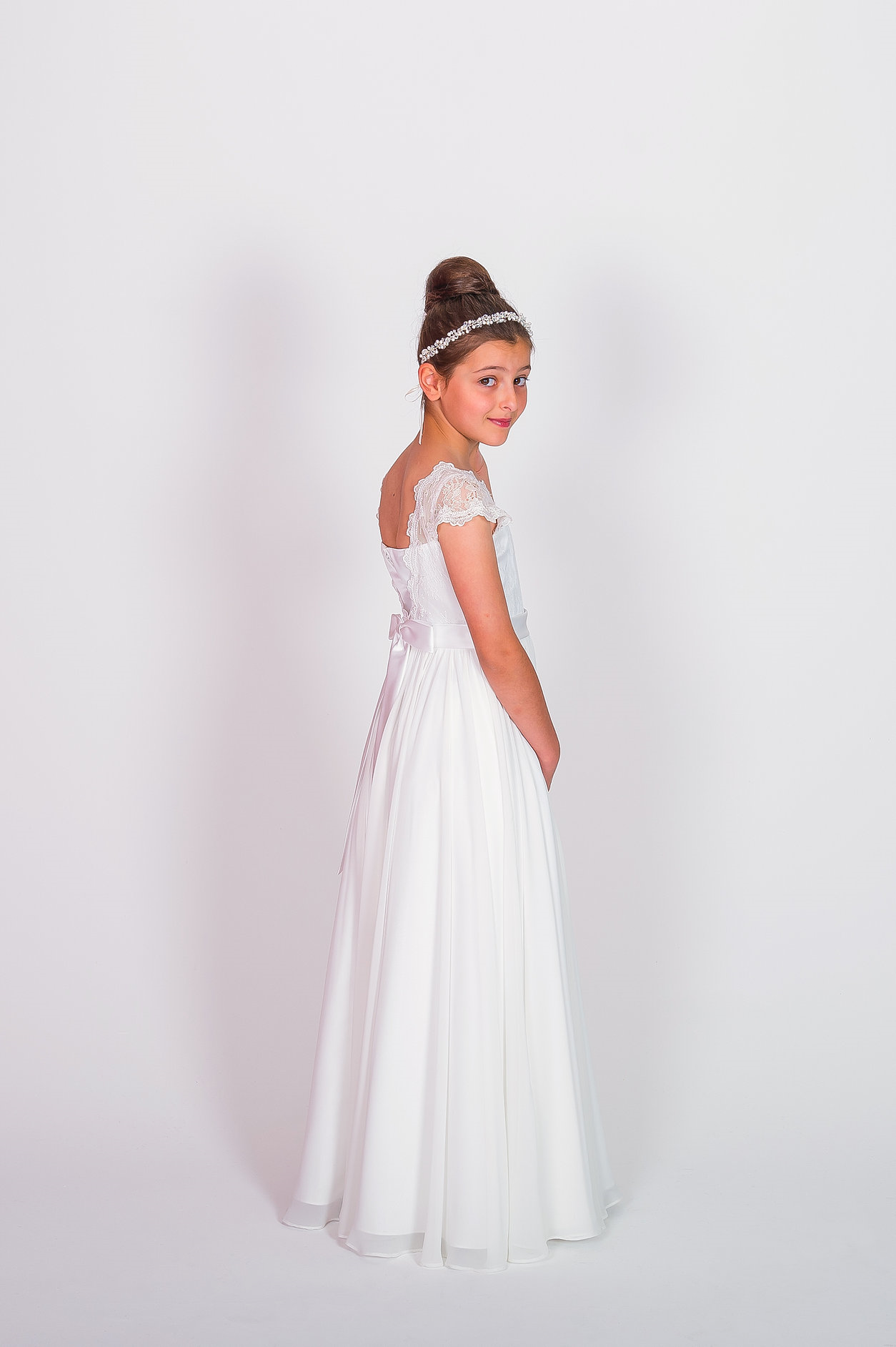 chloe p 6115 - ivory first communion/ flower-girl dress