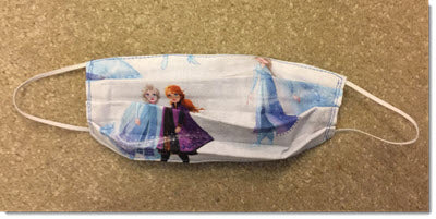 Kids Small - Frozen Reversible Pleated Mask