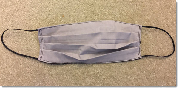 Grey and Black Pleated Reversible Face Mask