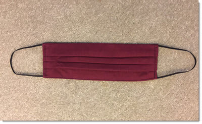 Maroon and Black Pleated Reversible Face Mask