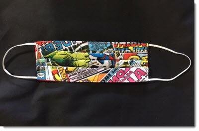 Kids Marvel Comics Pleated Reversible Mask