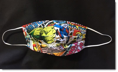 Kids Marvel  Comics Pleated Reversible Mask