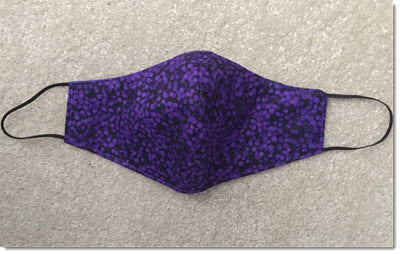 Black with Purple Dots Reversible Face Mask