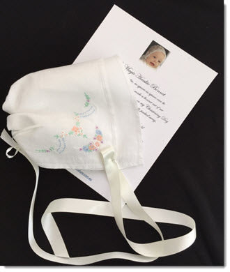 Antique/Vintage Hanky Bonnet - Floral Bouquet