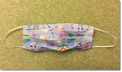 Kids Small - Unicorn Reversible Pleated Mask