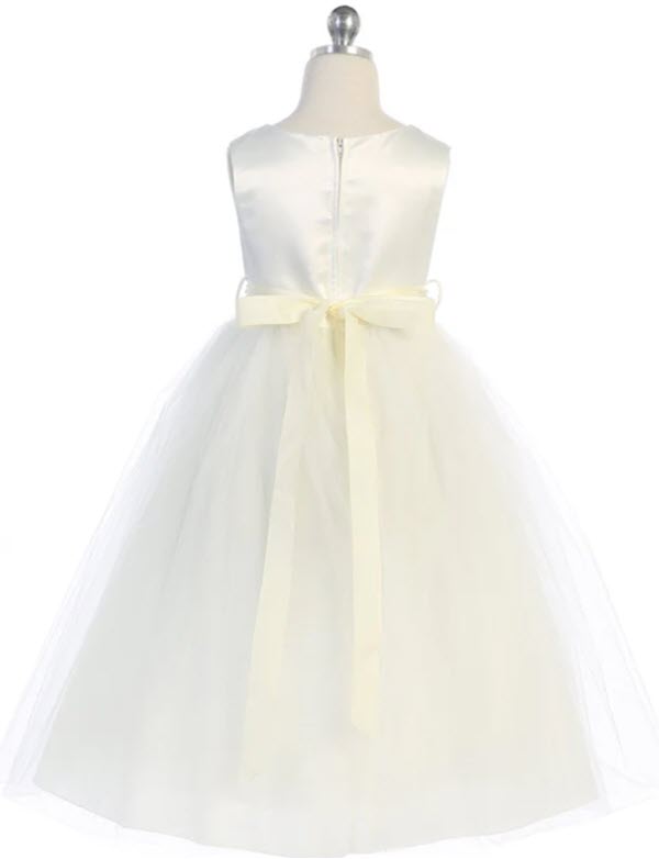 411 S Pearl Rhinestone Satin & Tulle Girls Dress