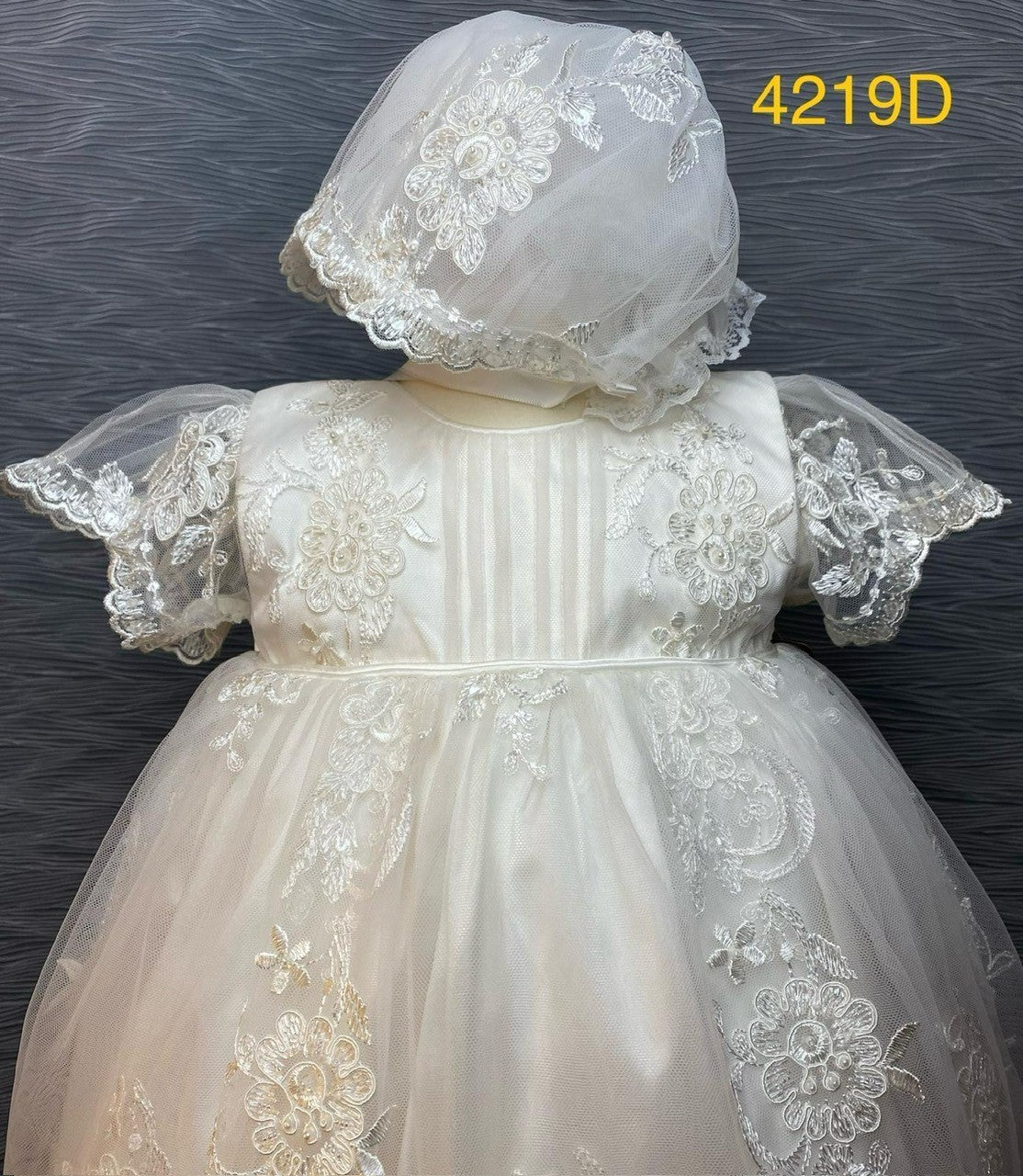 4219 D Girls’ Silk Christening Dress