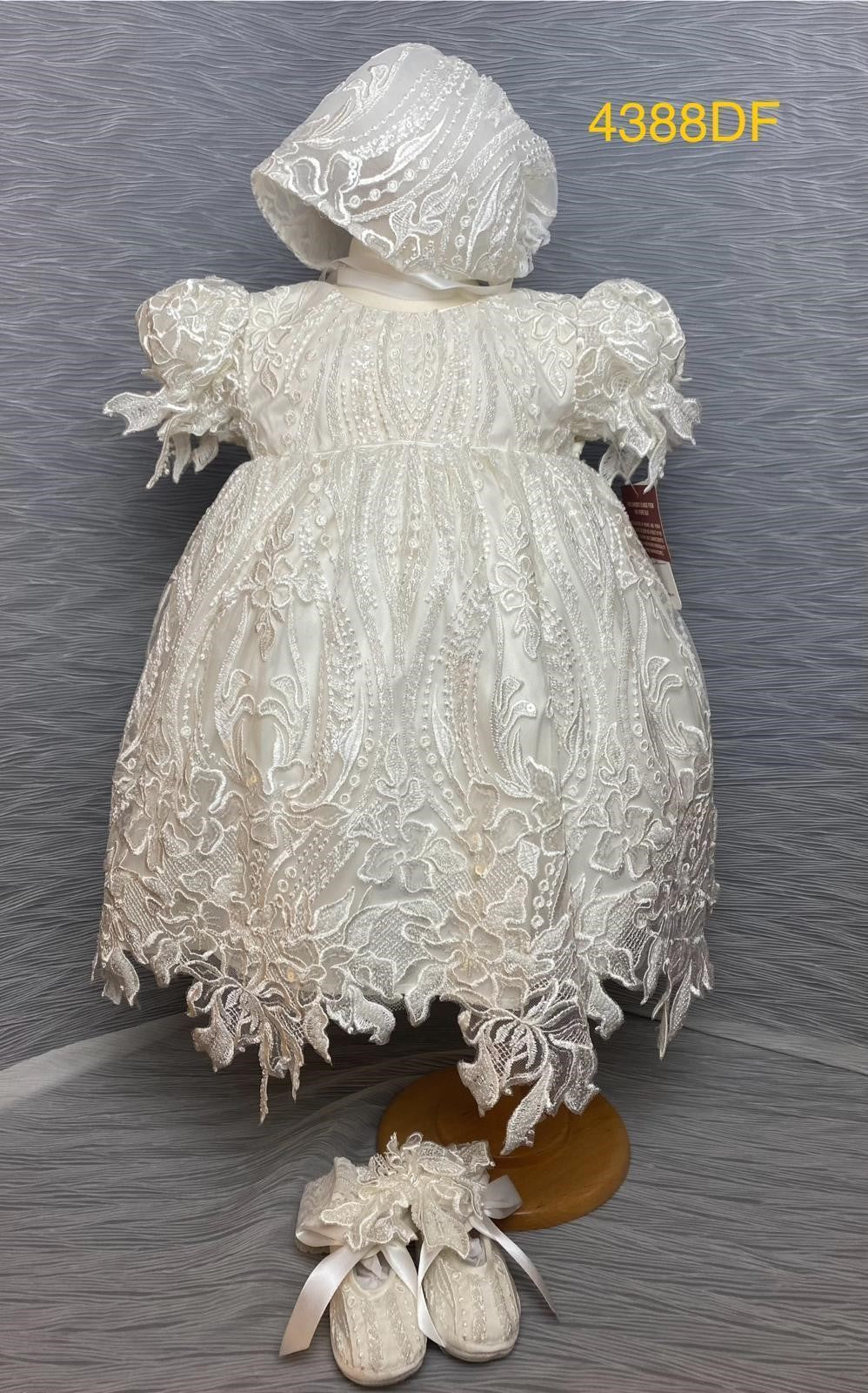 4388 DF Girls’ Silk and Lace Christening Dress