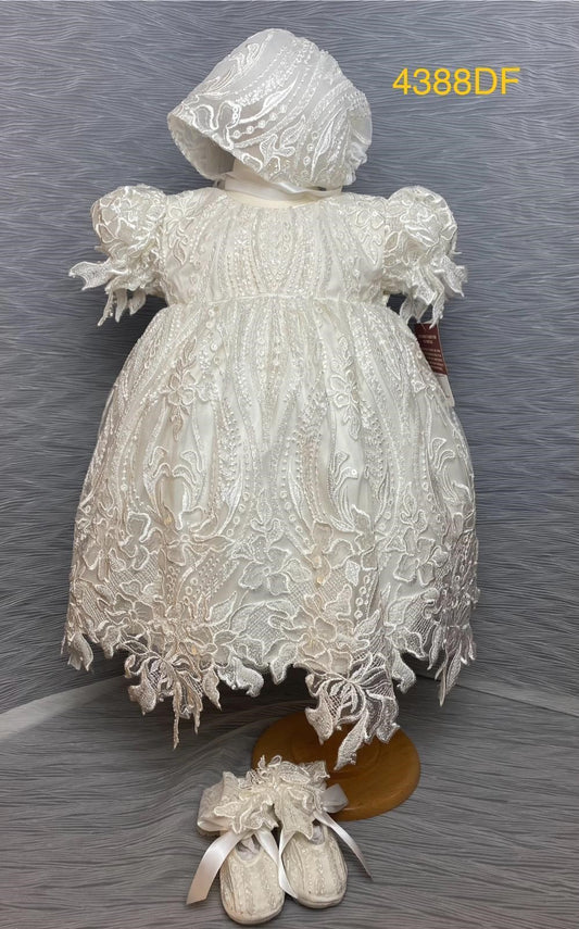 4388 DF Girls’ Silk and Lace Christening Dress