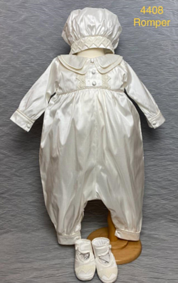 4408 Boys Christening Romper and Cape Set