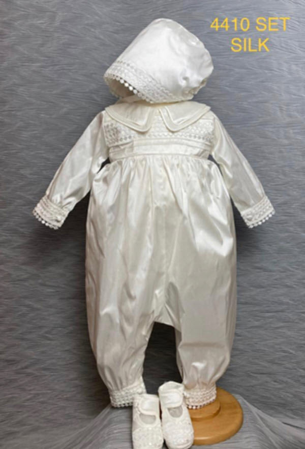 4410 Boys Christening Romper and Cape Set