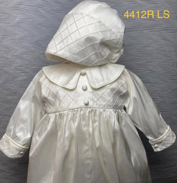 4412 Boys Christening Romper and Cape Set