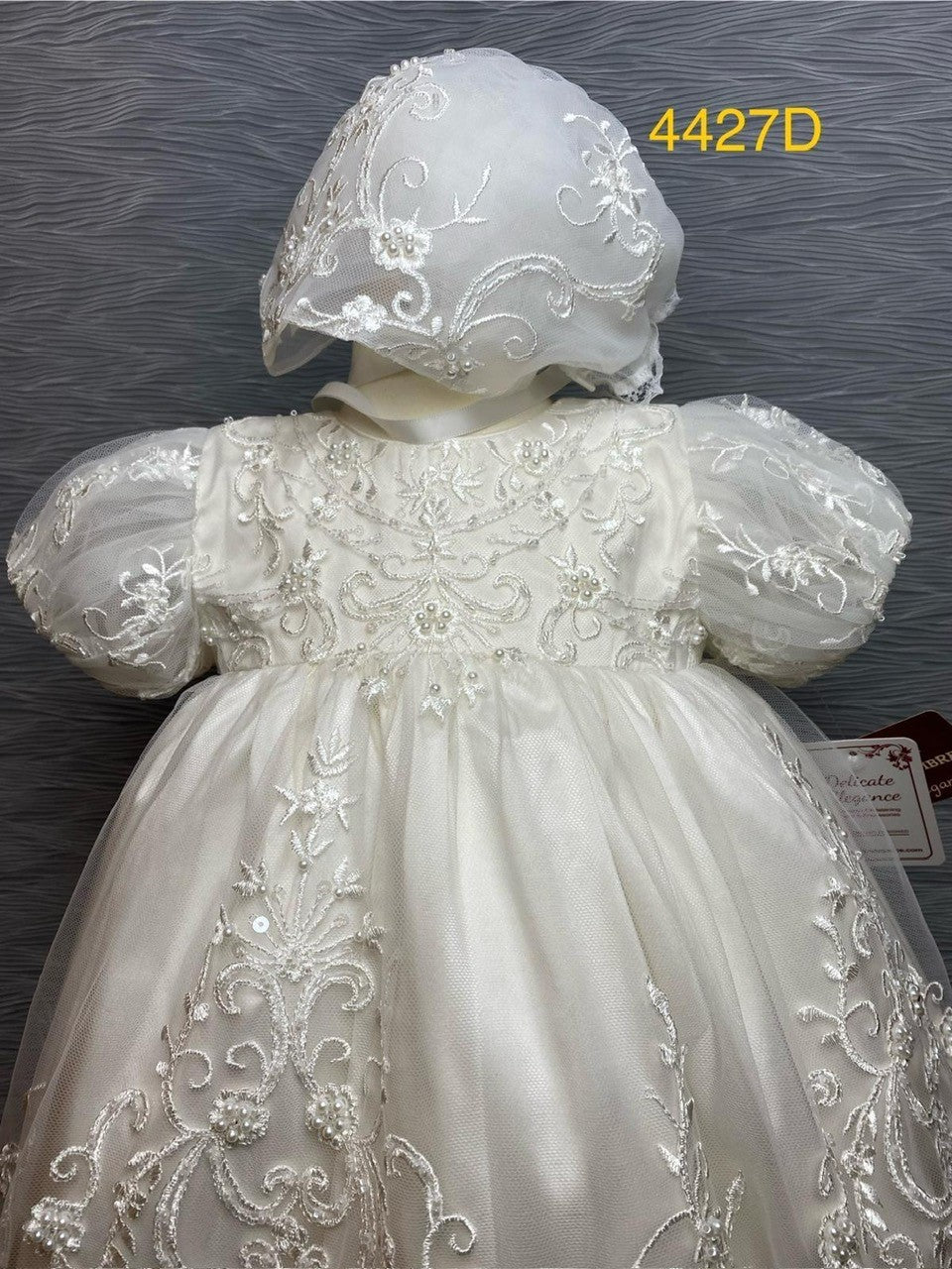 4427 D Girls’ Silk Christening Dress