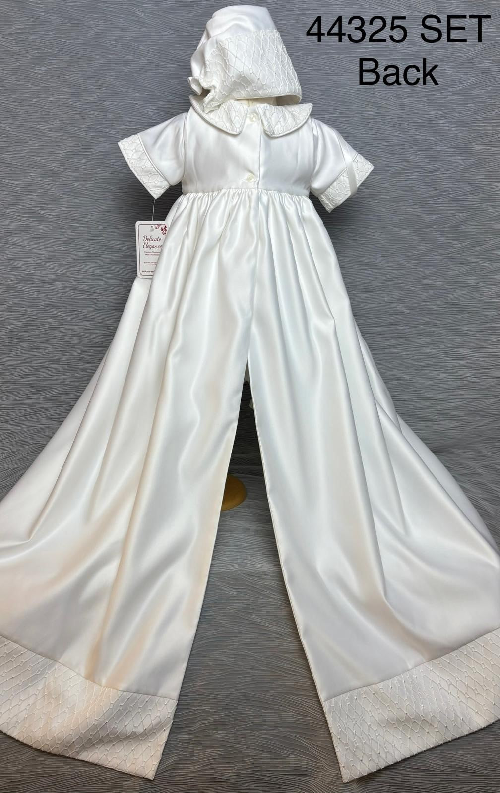 44325 Boys Christening Romper and Cape Set