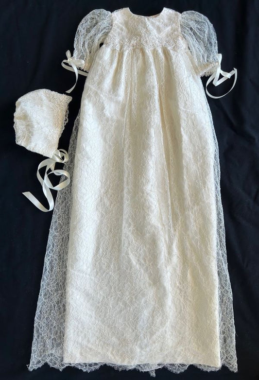 4815 Ivory Fine French Lace Christening Gown