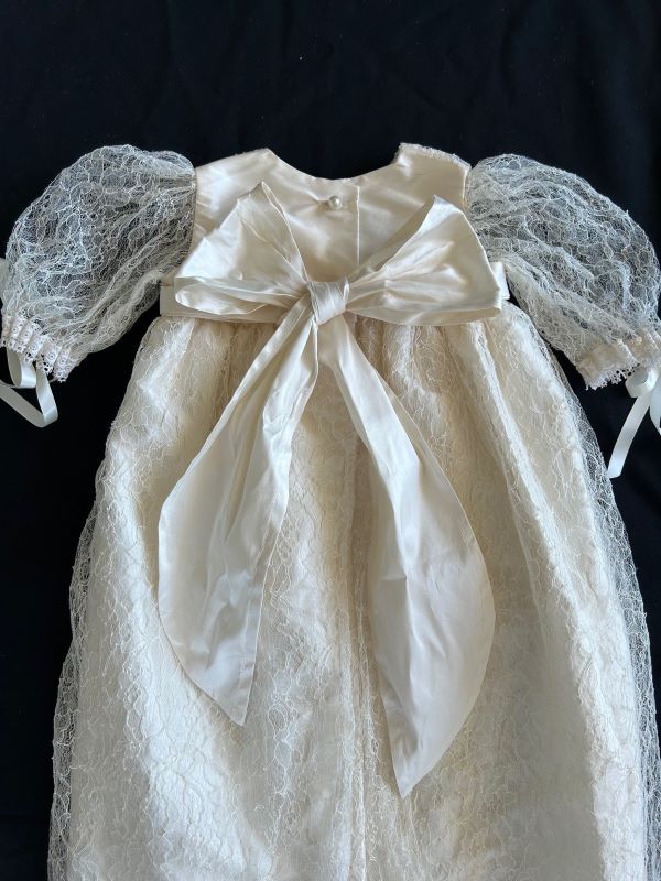 4815 Ivory Fine French Lace Christening Gown