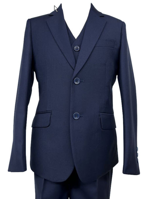 694 - Navy Slim Cut Boys 5pce Suit