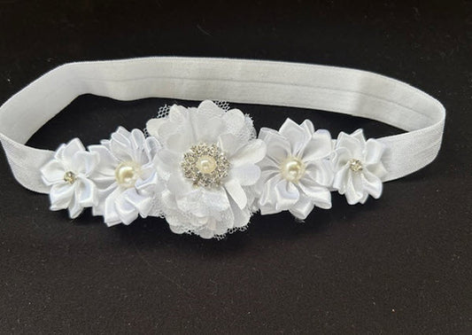 BABY HEADBAND WHITE CHRISTENING/ BAPTISM