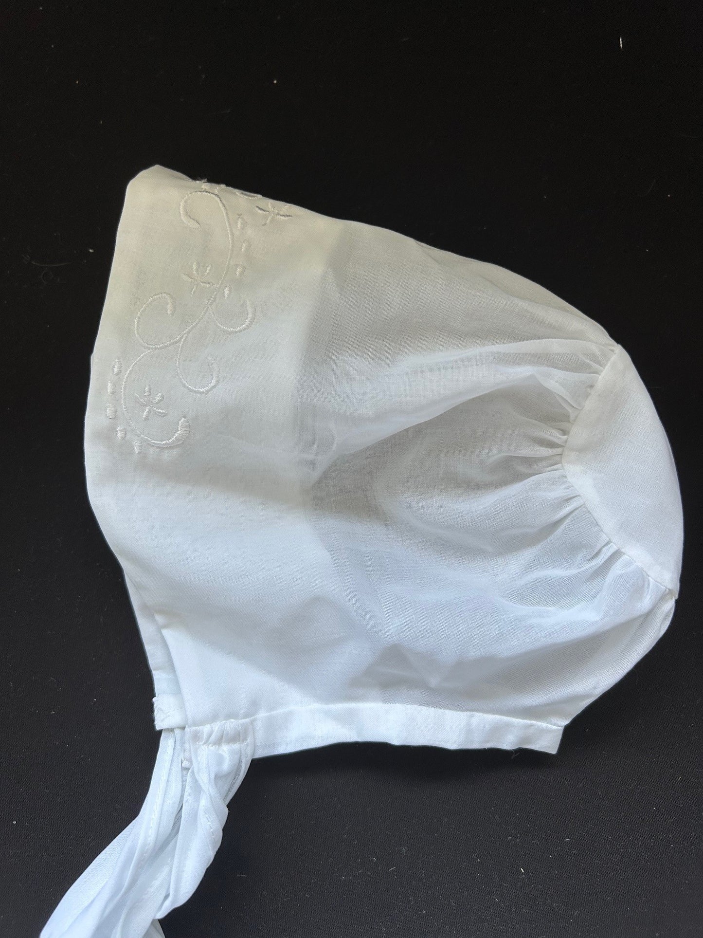 Embrodered Voile Baby Bonnet